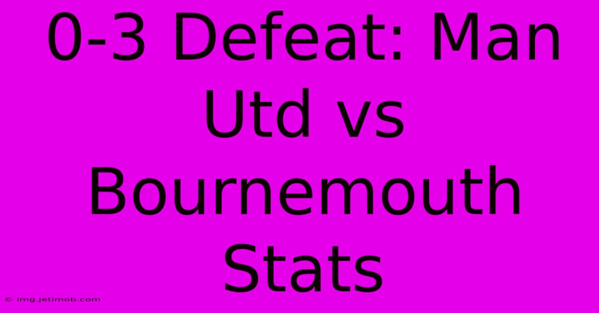 0-3 Defeat: Man Utd Vs Bournemouth Stats