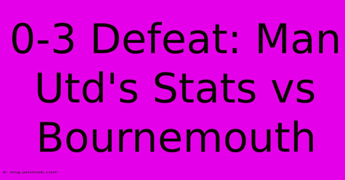 0-3 Defeat: Man Utd's Stats Vs Bournemouth