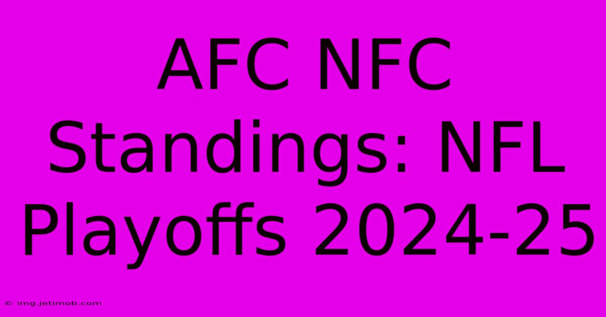 AFC NFC Standings: NFL Playoffs 2024-25