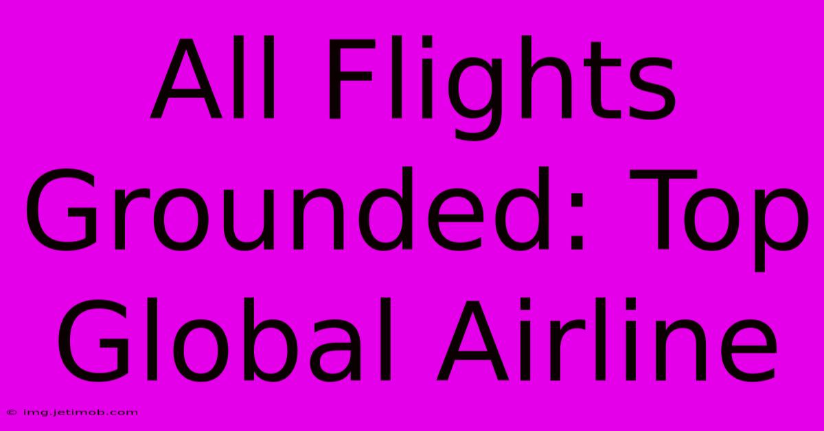 All Flights Grounded: Top Global Airline