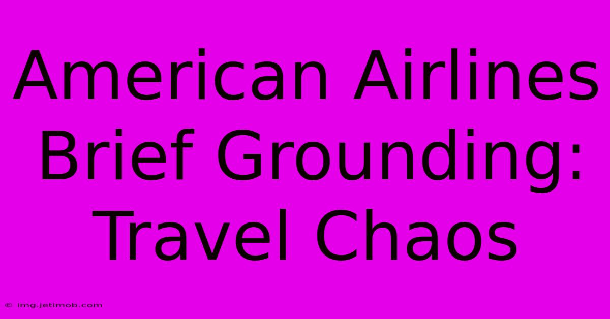 American Airlines Brief Grounding: Travel Chaos