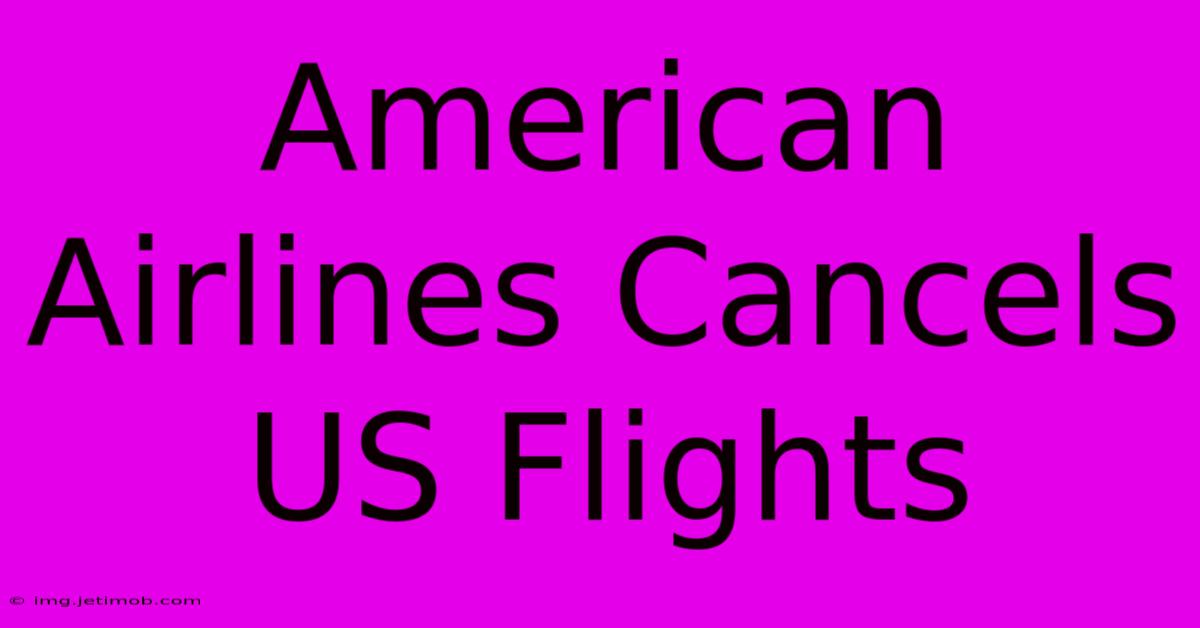 American Airlines Cancels US Flights