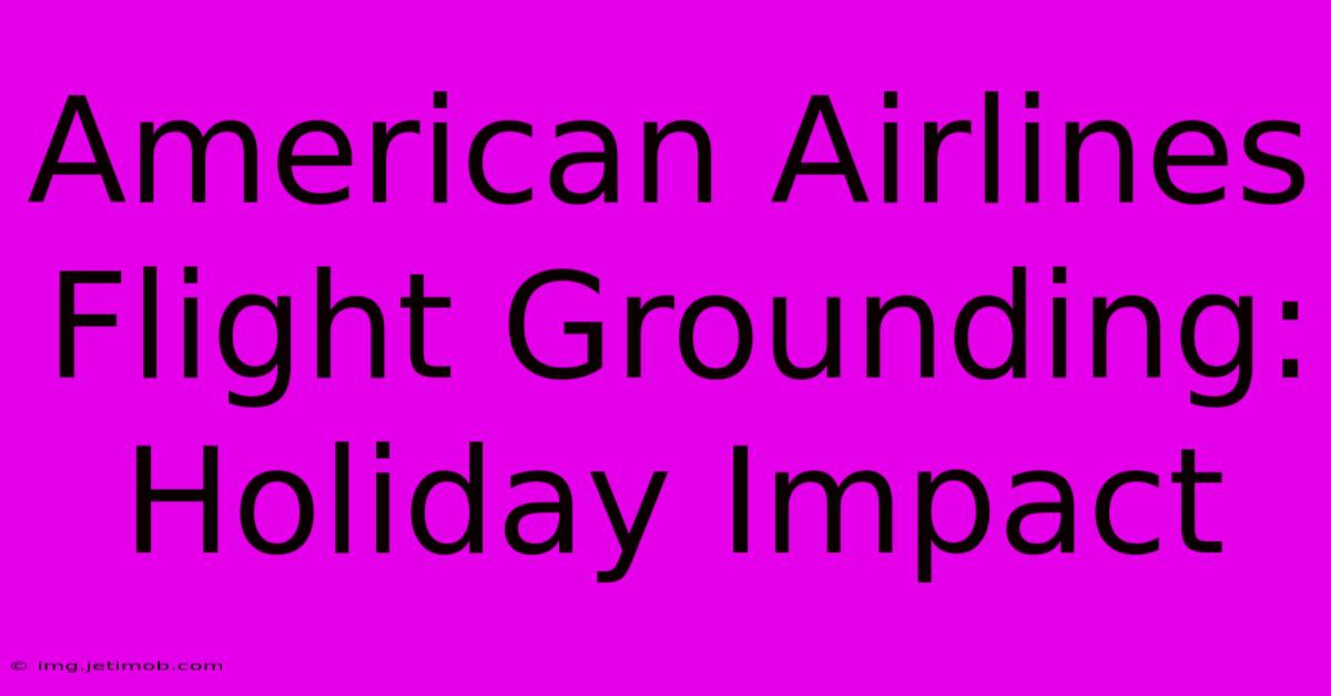 American Airlines Flight Grounding: Holiday Impact