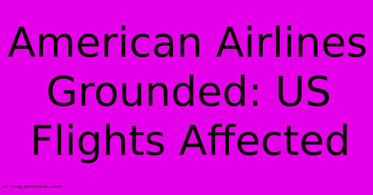 American Airlines Grounded: US Flights Affected