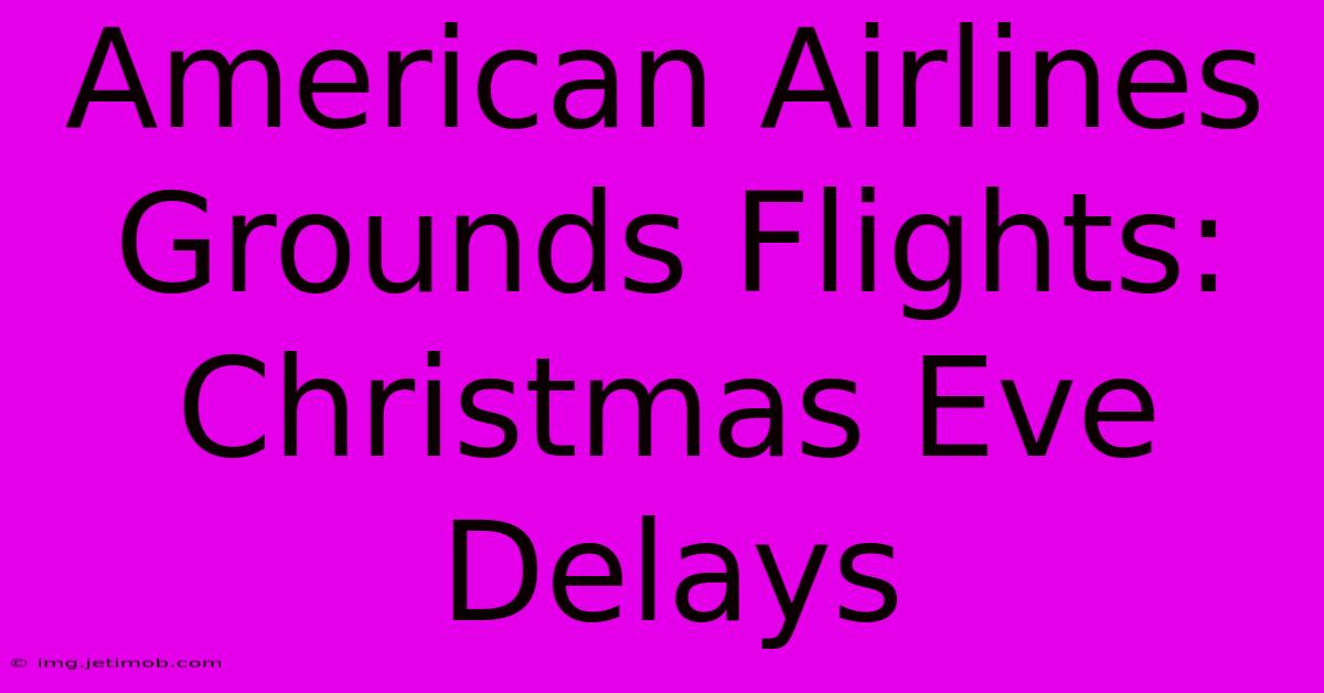 American Airlines Grounds Flights: Christmas Eve Delays