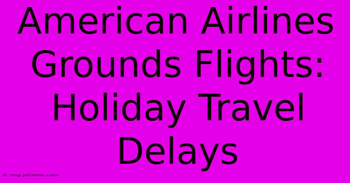 American Airlines Grounds Flights: Holiday Travel Delays