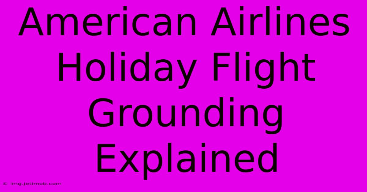 American Airlines Holiday Flight Grounding Explained