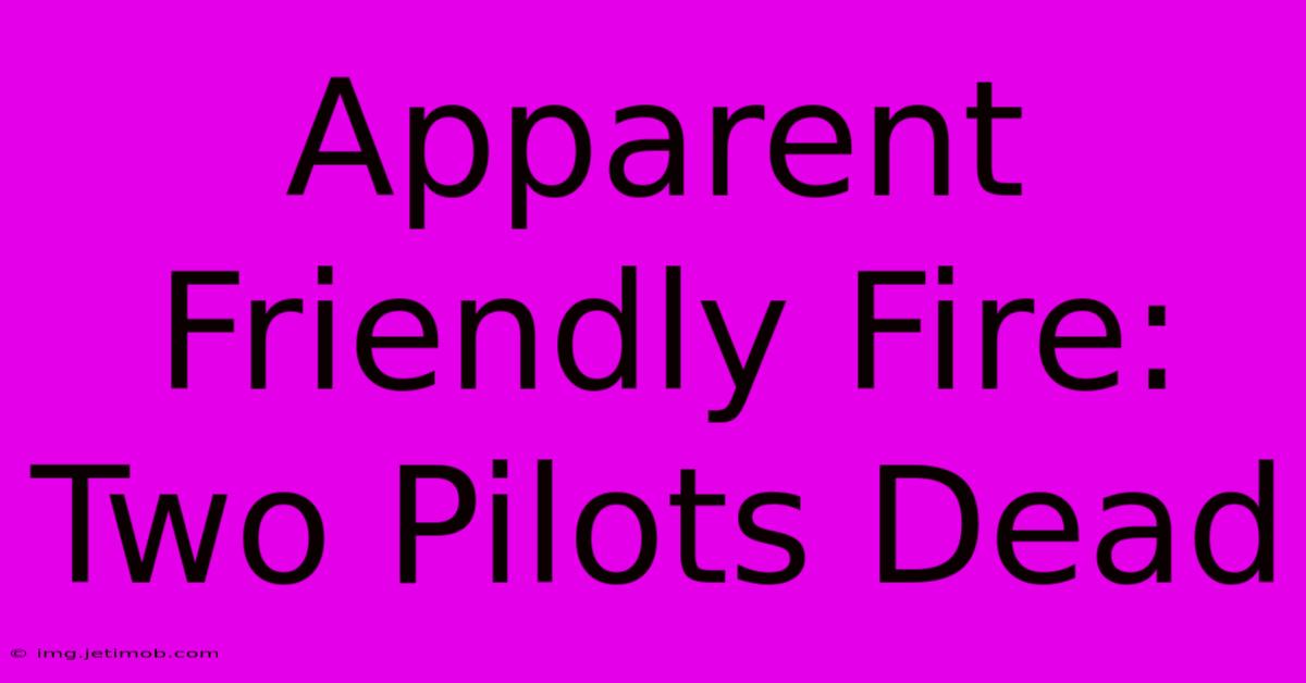 Apparent Friendly Fire: Two Pilots Dead