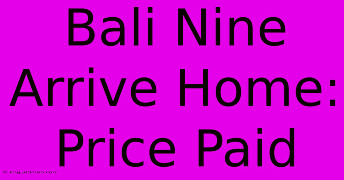 Bali Nine Arrive Home: Price Paid