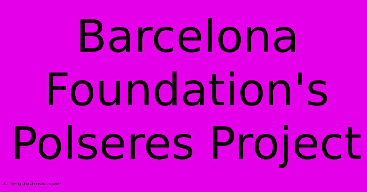 Barcelona Foundation's Polseres Project