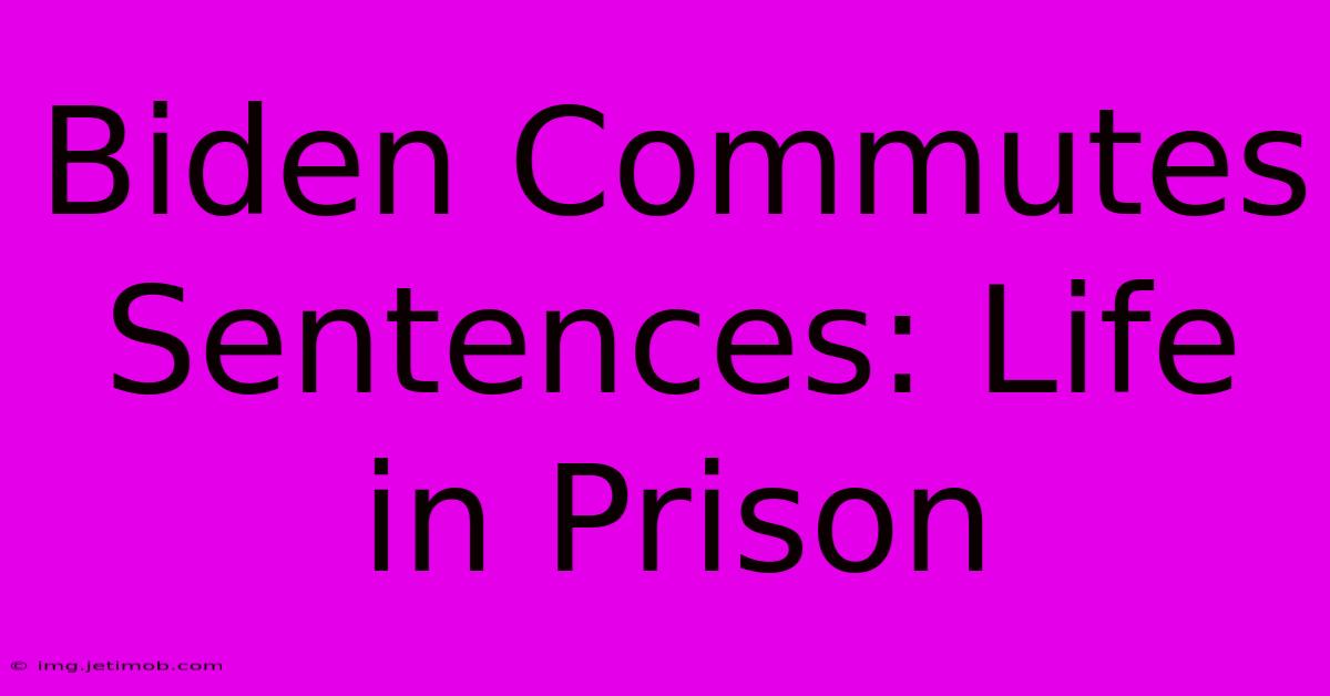 Biden Commutes Sentences: Life In Prison