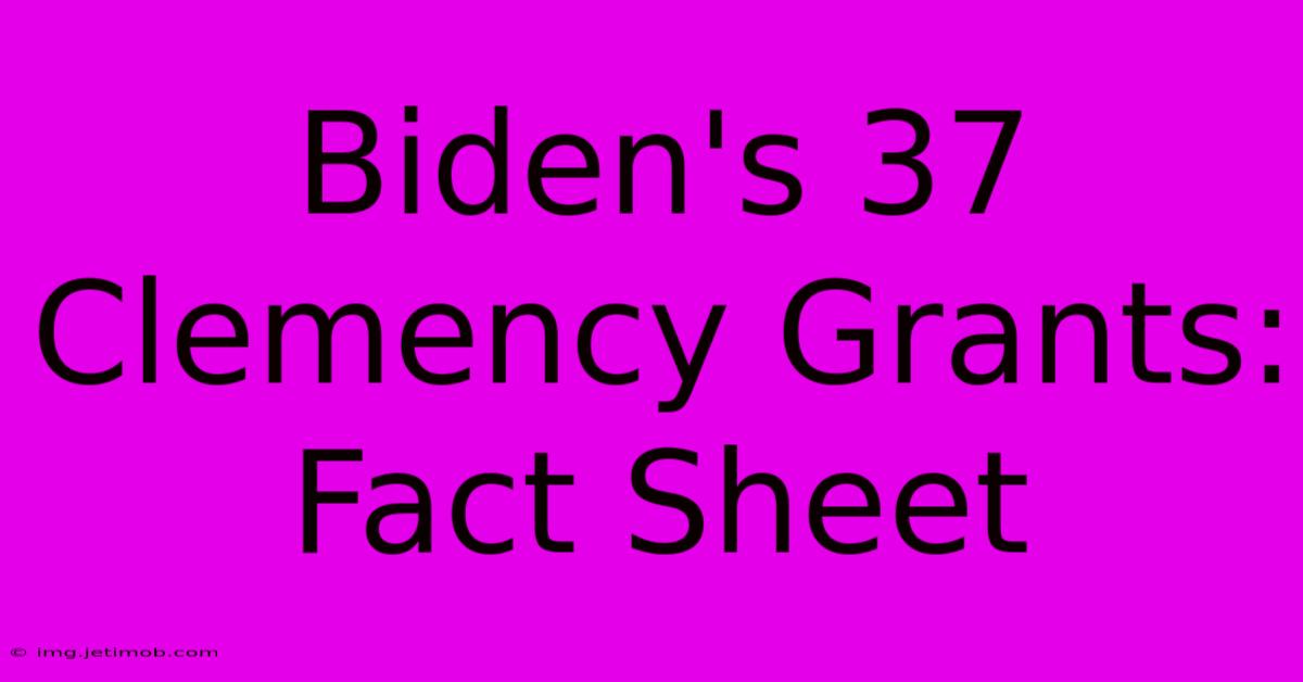 Biden's 37 Clemency Grants: Fact Sheet