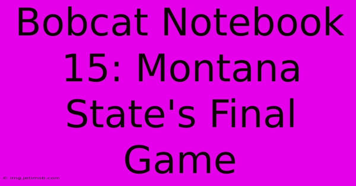 Bobcat Notebook 15: Montana State's Final Game