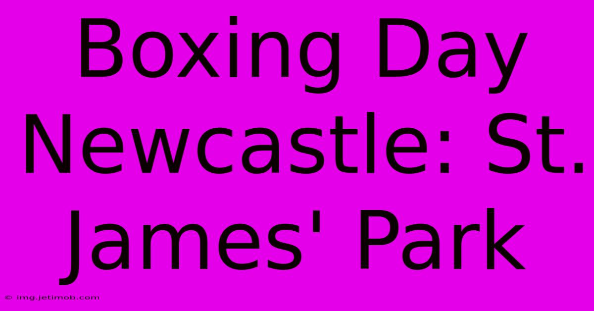 Boxing Day Newcastle: St. James' Park