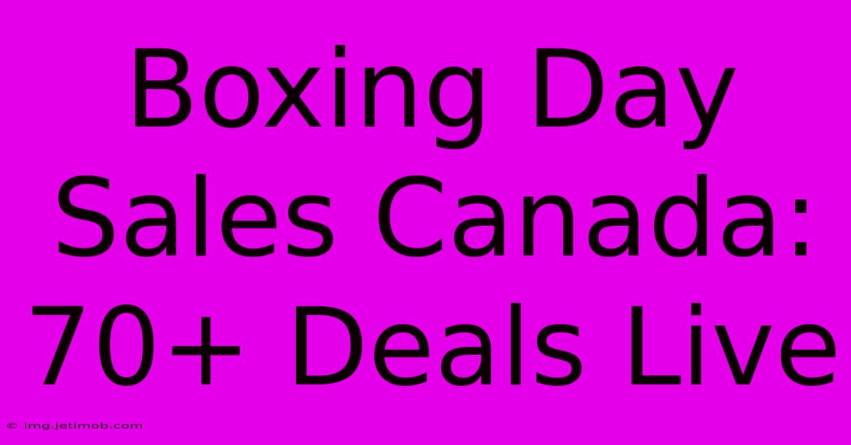 Boxing Day Sales Canada: 70+ Deals Live