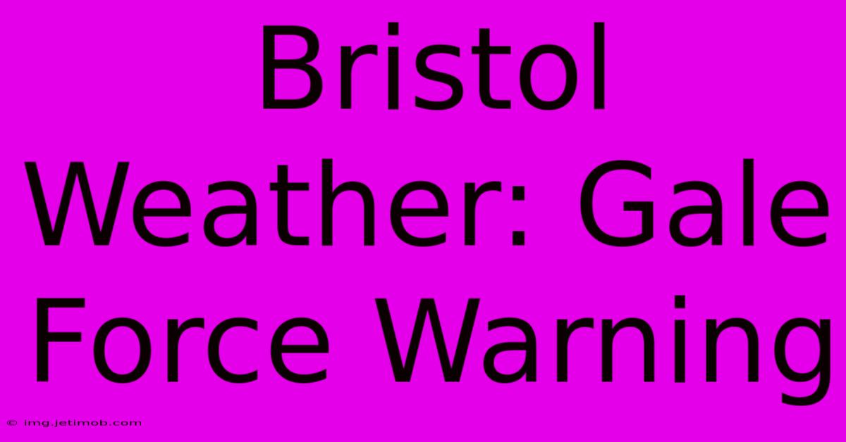 Bristol Weather: Gale Force Warning