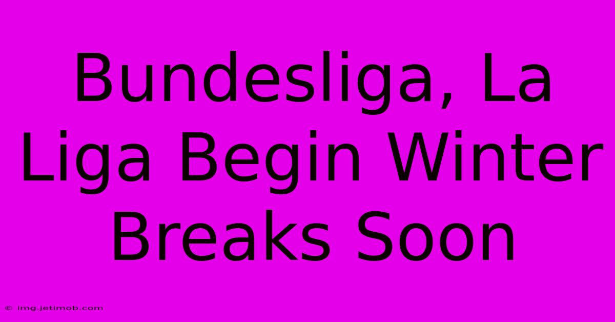 Bundesliga, La Liga Begin Winter Breaks Soon