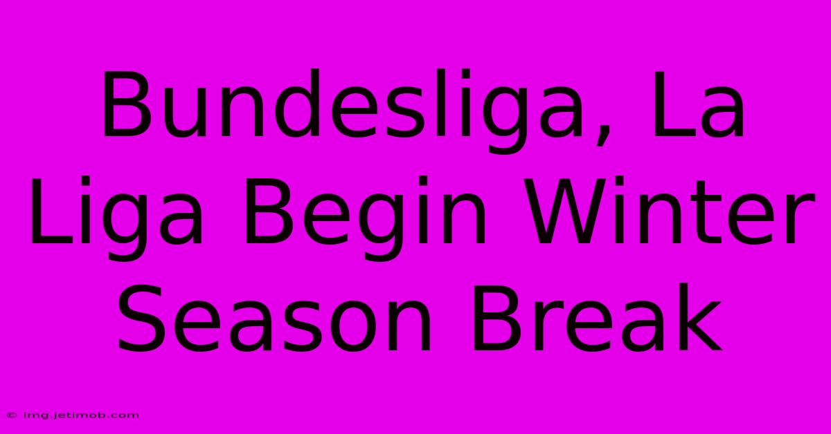 Bundesliga, La Liga Begin Winter Season Break