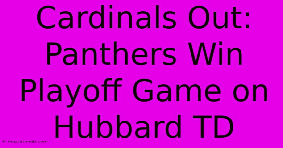 Cardinals Out: Panthers Win Playoff Game On Hubbard TD