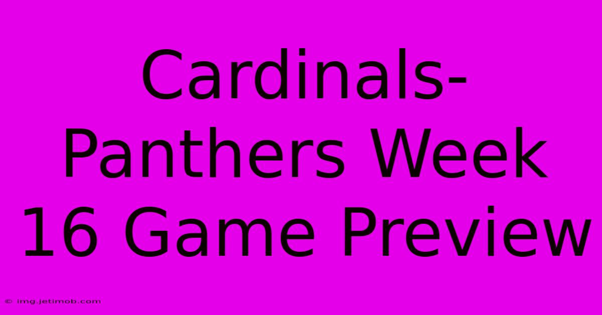 Cardinals-Panthers Week 16 Game Preview