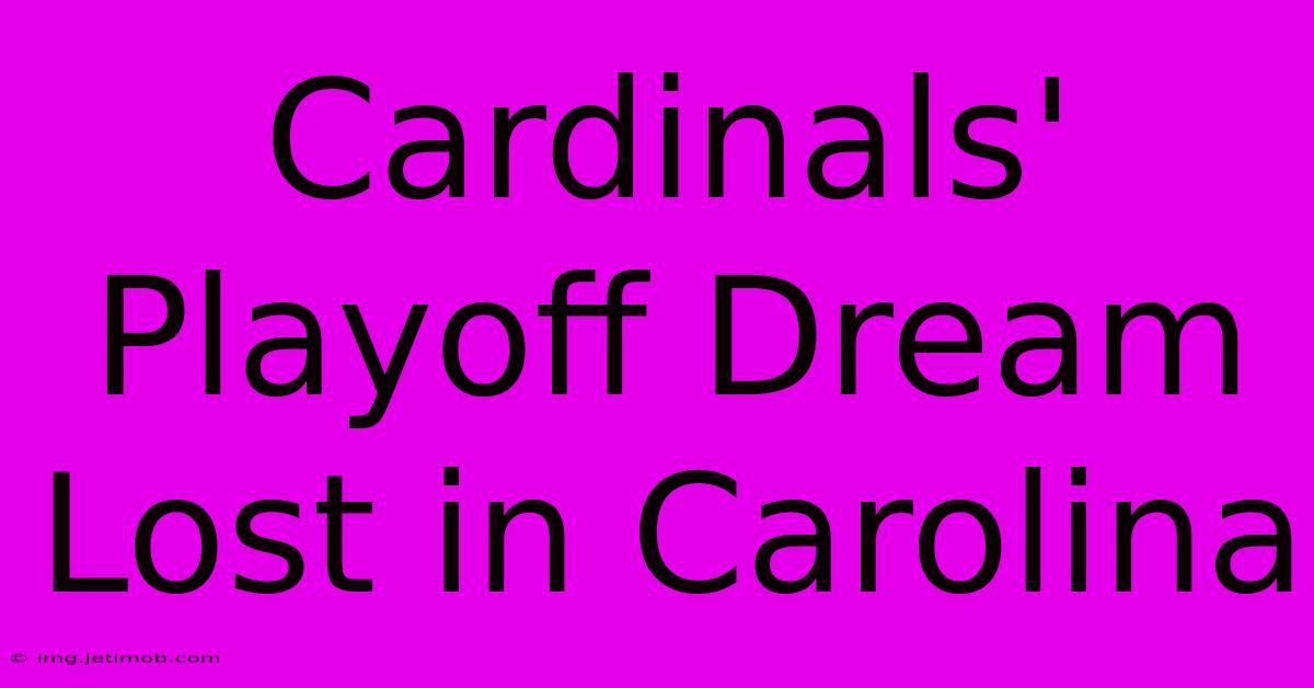 Cardinals' Playoff Dream Lost In Carolina