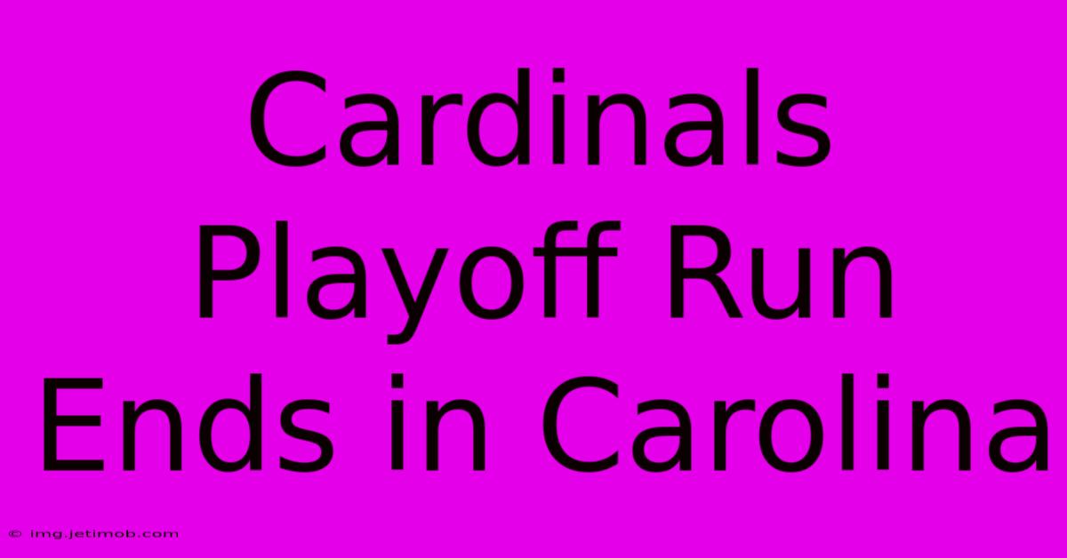 Cardinals Playoff Run Ends In Carolina