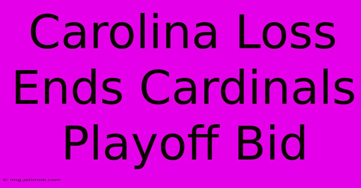 Carolina Loss Ends Cardinals Playoff Bid