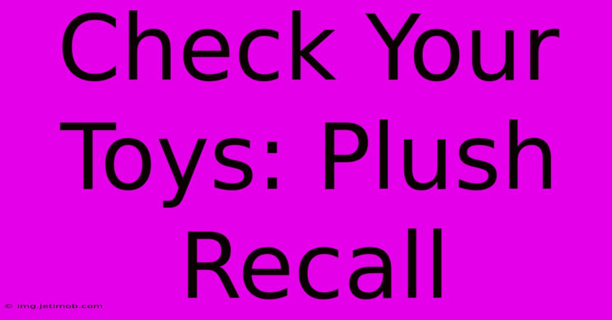 Check Your Toys: Plush Recall