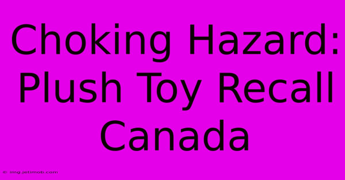 Choking Hazard: Plush Toy Recall Canada