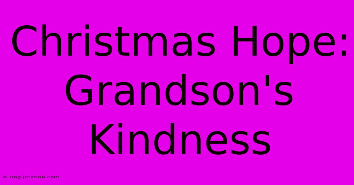 Christmas Hope: Grandson's Kindness