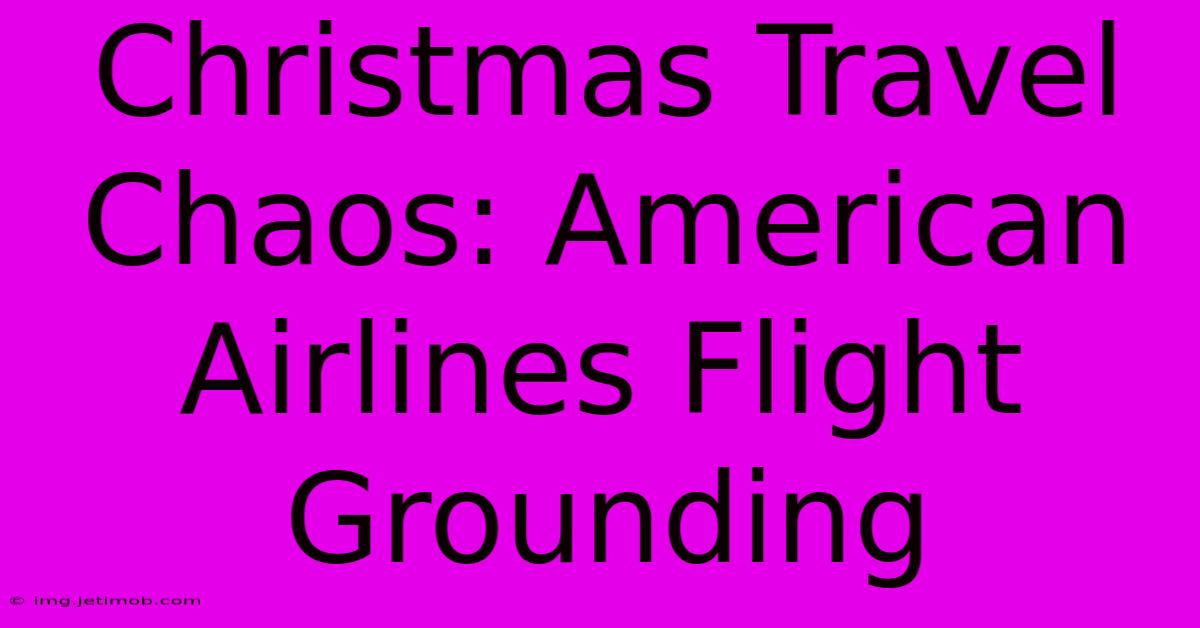 Christmas Travel Chaos: American Airlines Flight Grounding