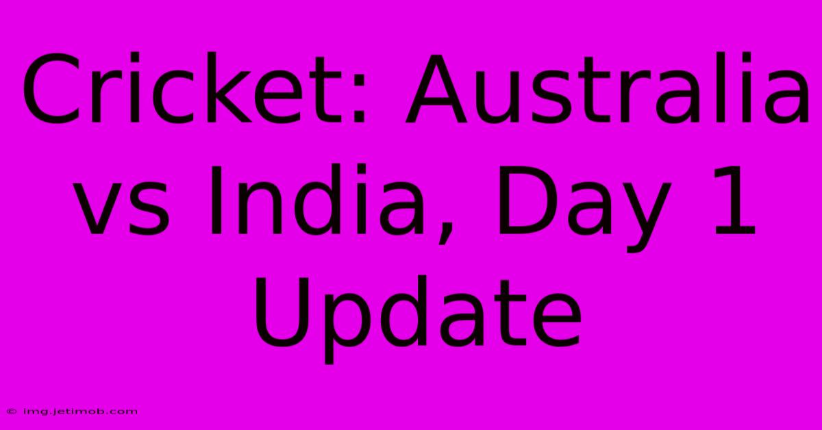 Cricket: Australia Vs India, Day 1 Update