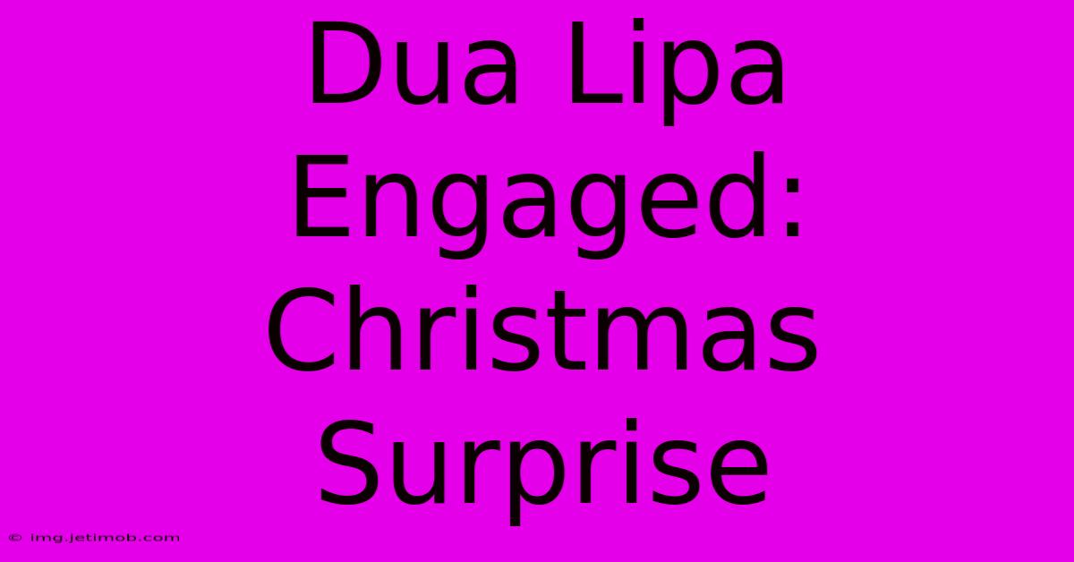 Dua Lipa Engaged: Christmas Surprise