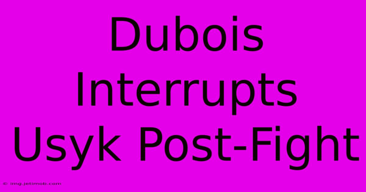 Dubois Interrupts Usyk Post-Fight