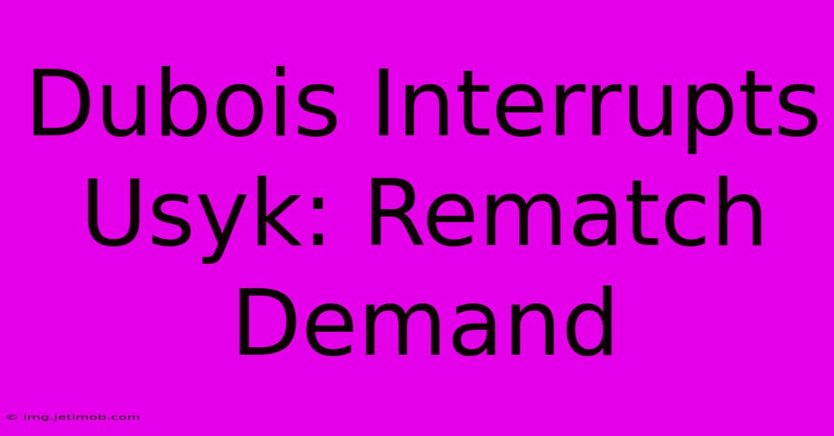 Dubois Interrupts Usyk: Rematch Demand