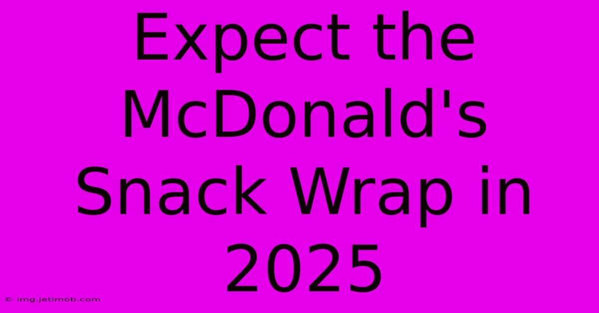 Expect The McDonald's Snack Wrap In 2025