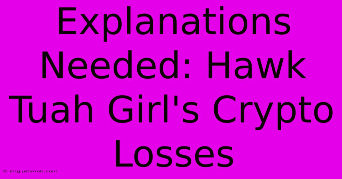 Explanations Needed: Hawk Tuah Girl's Crypto Losses