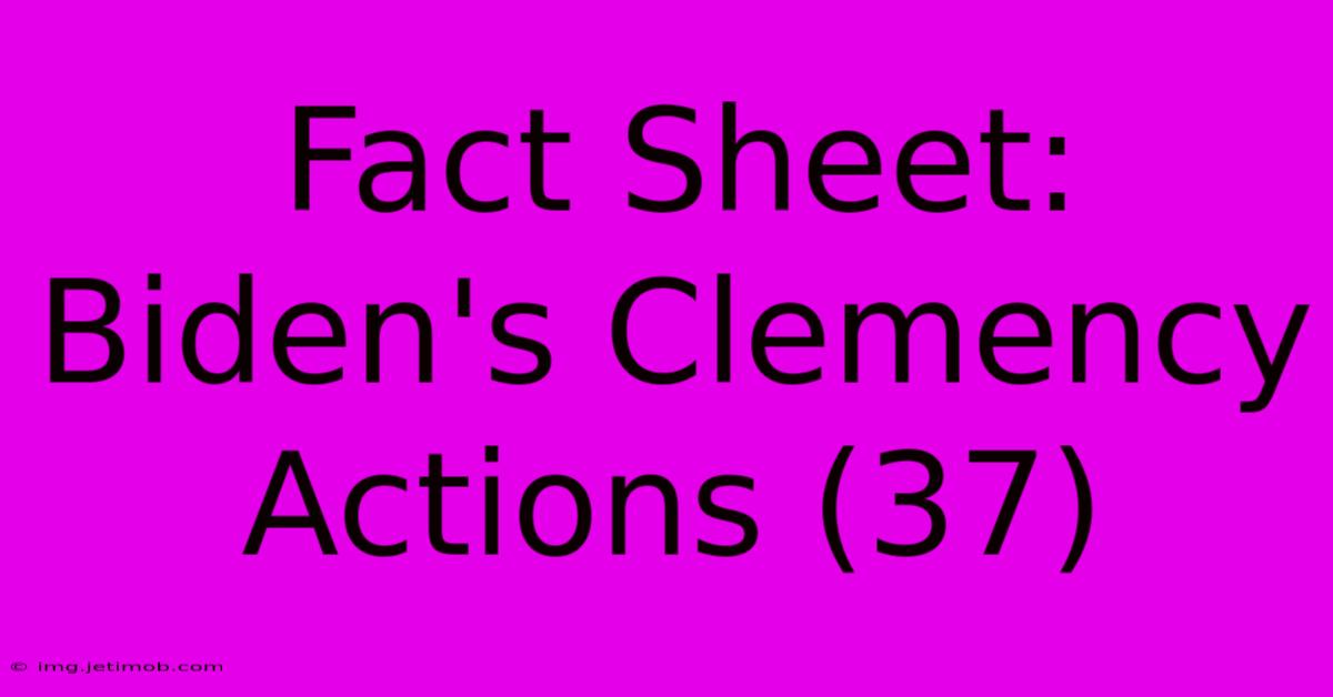 Fact Sheet: Biden's Clemency Actions (37)