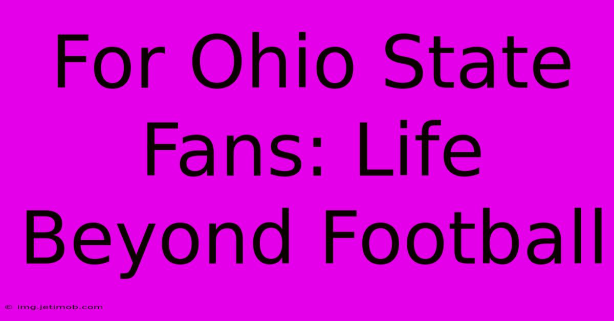 For Ohio State Fans: Life Beyond Football