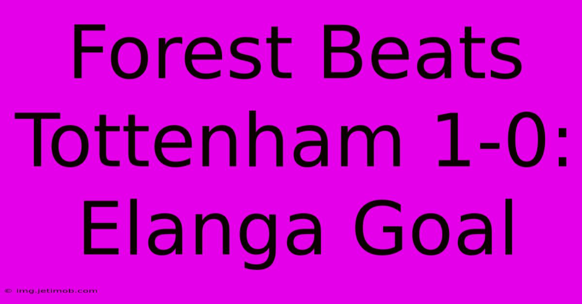 Forest Beats Tottenham 1-0: Elanga Goal