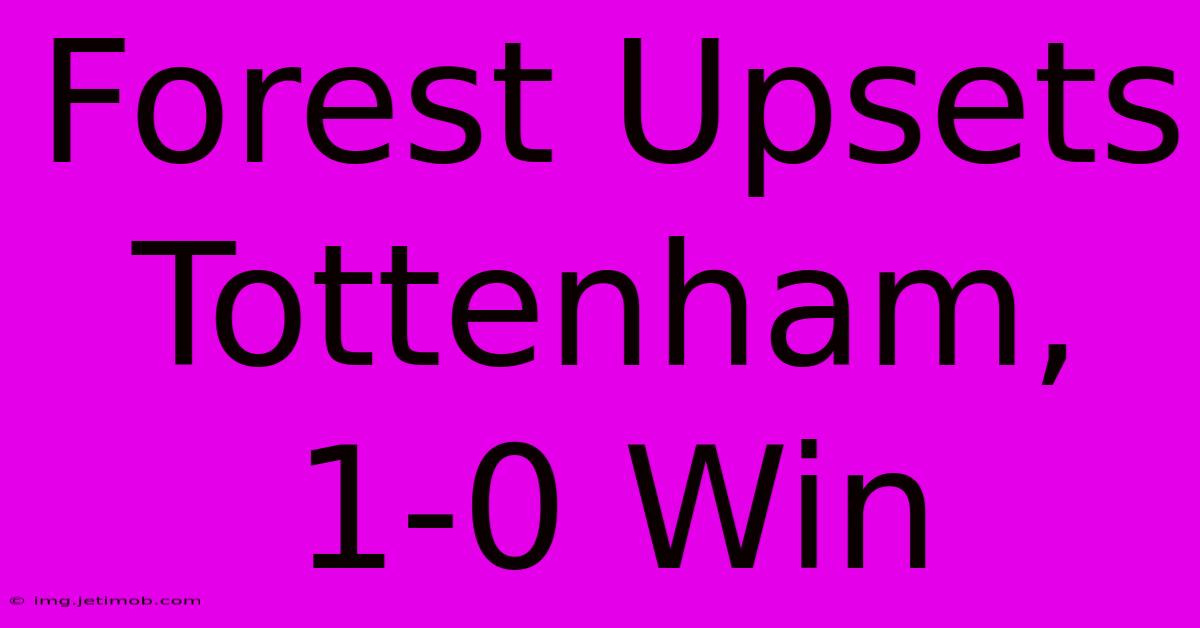 Forest Upsets Tottenham, 1-0 Win