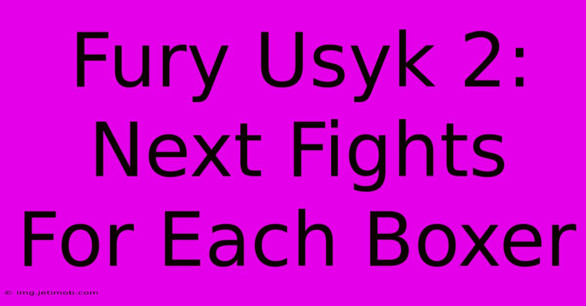 Fury Usyk 2: Next Fights For Each Boxer