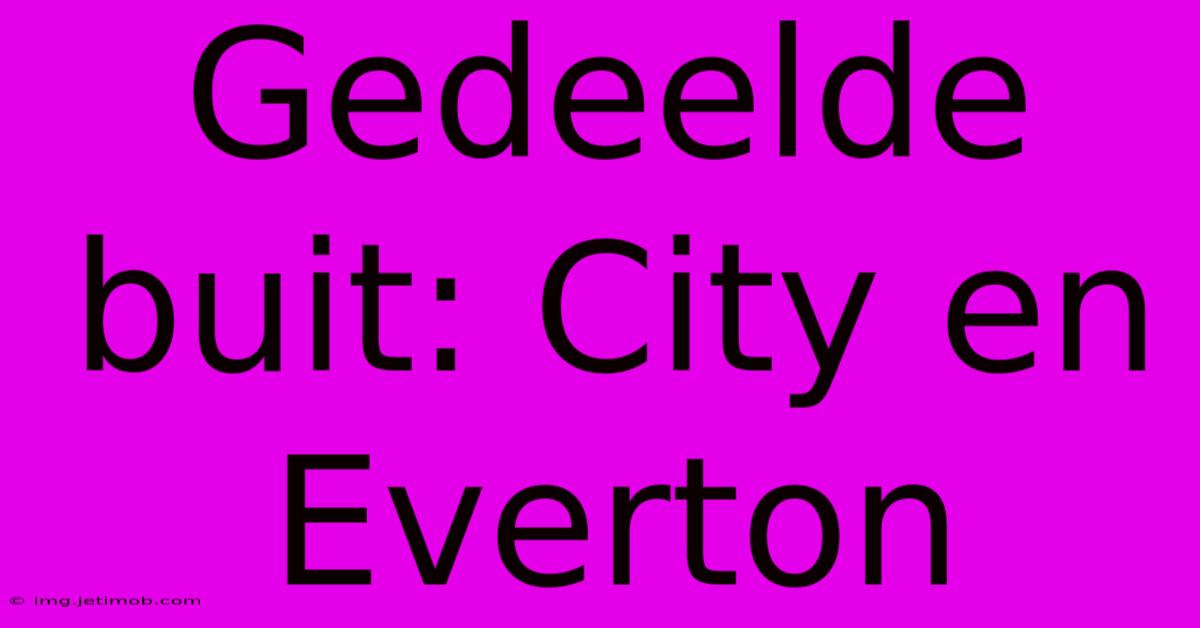 Gedeelde Buit: City En Everton