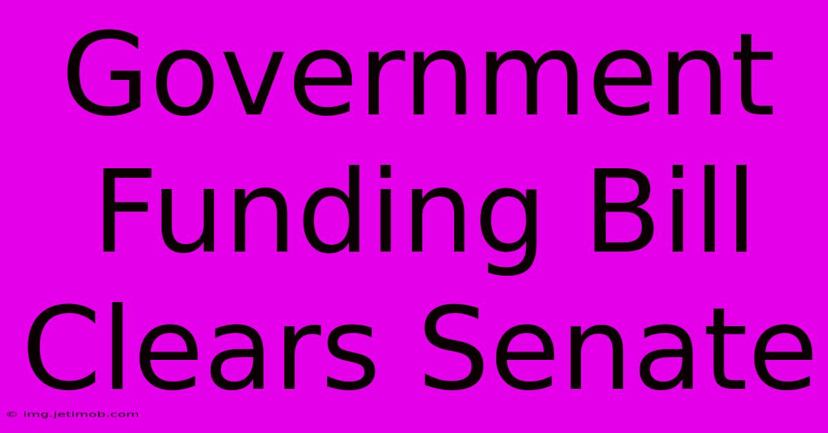 Government Funding Bill Clears Senate