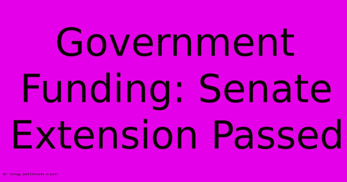 Government Funding: Senate Extension Passed