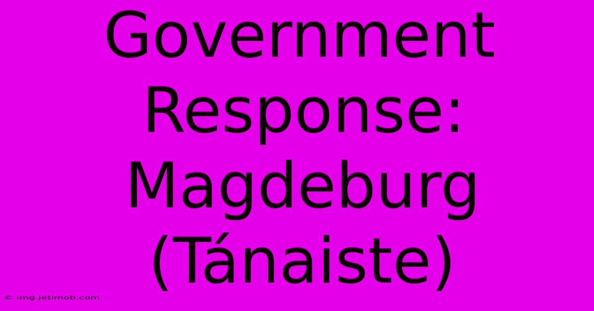 Government Response: Magdeburg (Tánaiste)