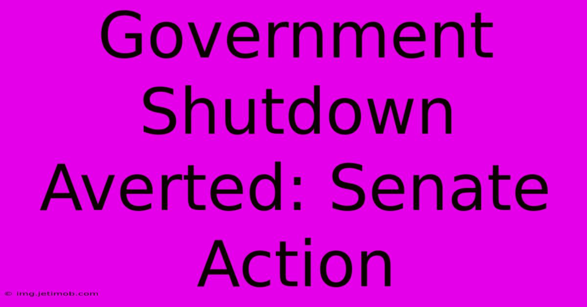 Government Shutdown Averted: Senate Action