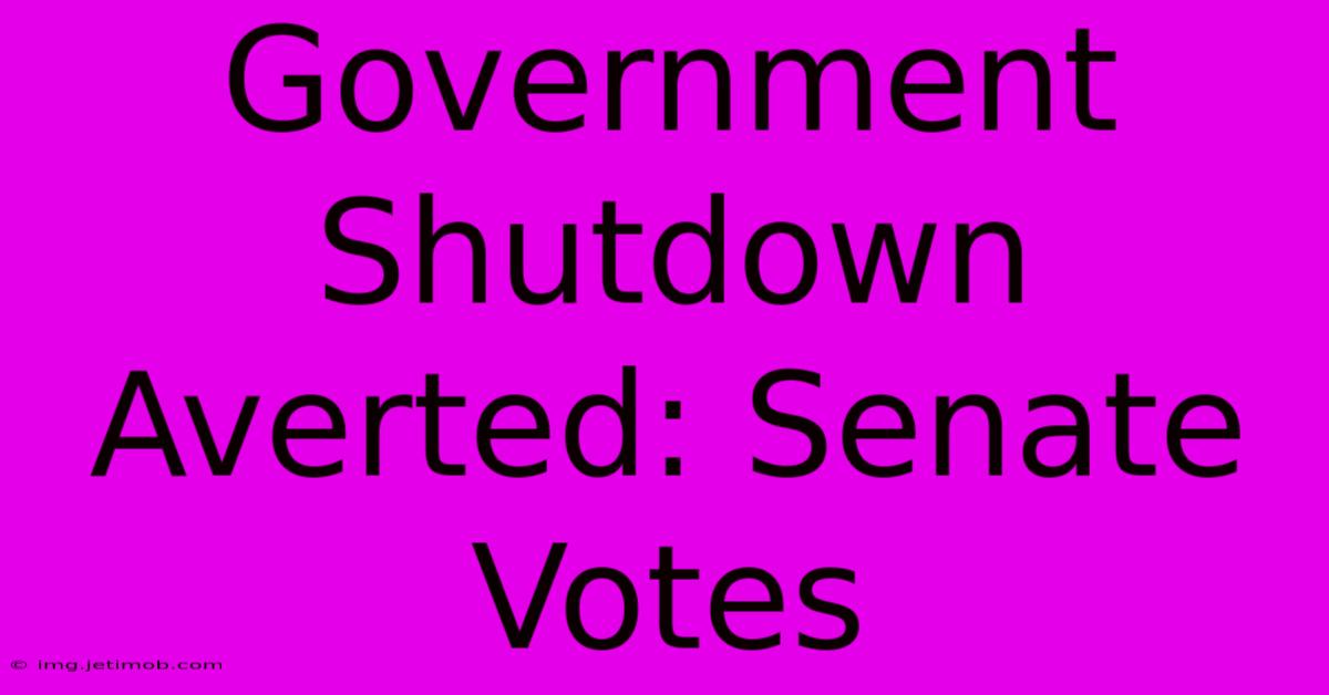 Government Shutdown Averted: Senate Votes