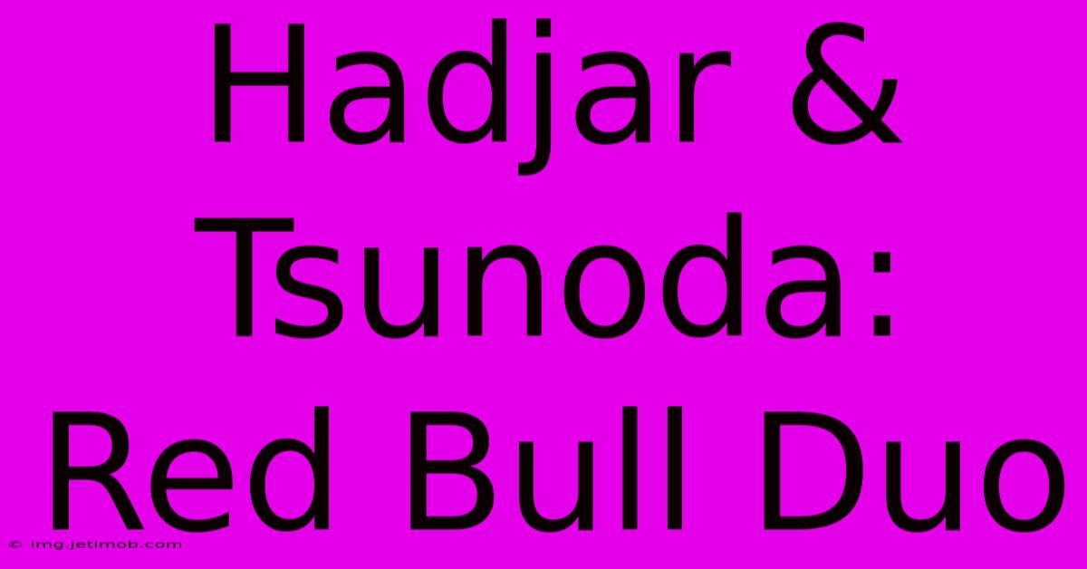 Hadjar & Tsunoda: Red Bull Duo