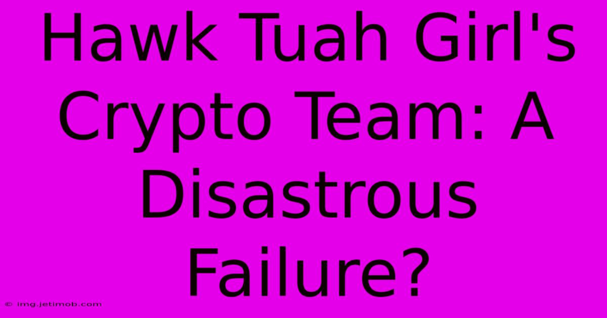 Hawk Tuah Girl's Crypto Team: A Disastrous Failure?